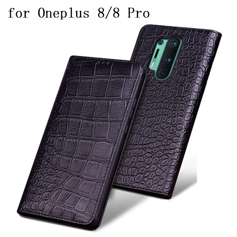 Ročno Poslovanja Flip Primeru Telefon za Oneplus 8/8 Pro Pravega Usnja Zaščitni Lupini Vrečko za Oneplus 8Pro Funda Coque capa