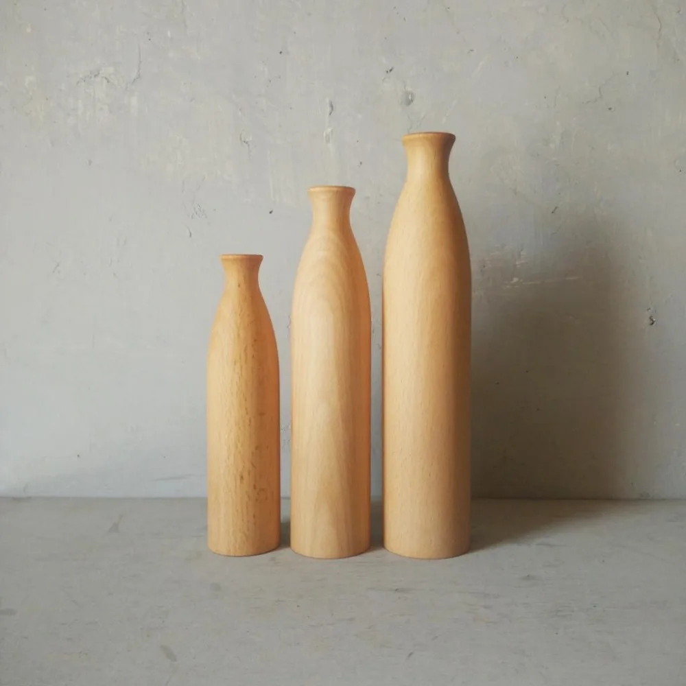 Ročno preprost dolgo leseno vazo posušen cvet doma, pripomočki v gospodinjstvu dekoracijo klasičnih masivnega lesa vaza namizni okrasek