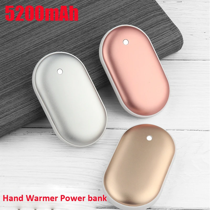 Ročno Toplejše Moči Banke 5200mAh En Prenosni USB Zunanji Baterijski Paket Poverbank Za iPhone Xiaomi Toplejše Ročno Mini Powerbank