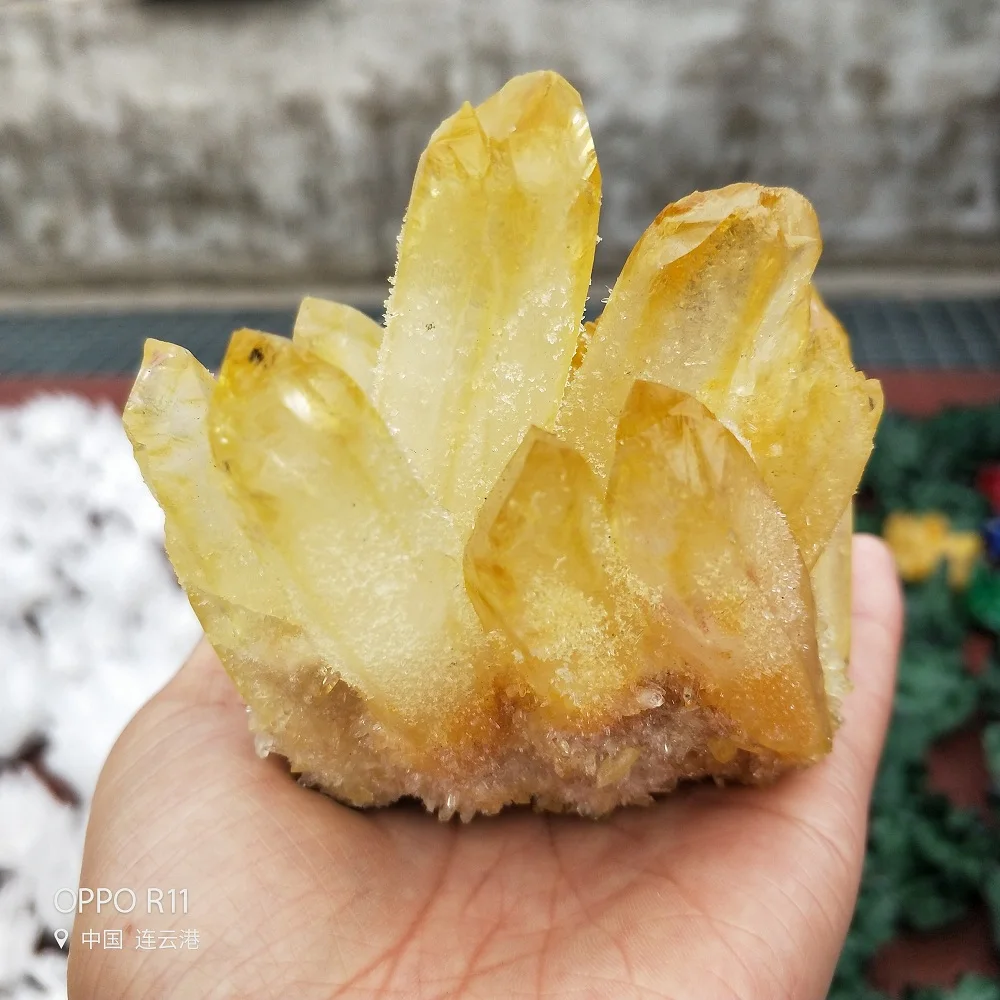 Rumena Citrine Quartz Crystal Grozdov Vzorec Naravnih topaz gruče quartz mineralnih