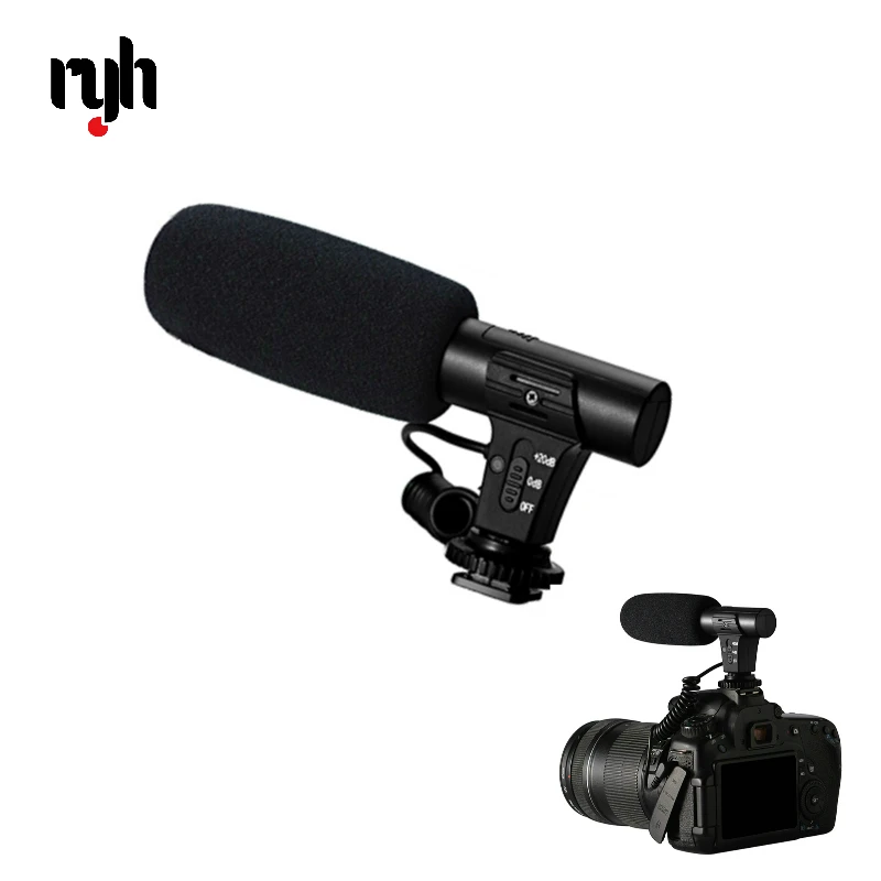 RYH 3,5 mm Audio Vtič Profesionalni Fotoaparat Snemanje Mikrofon Za Kamero DSLR Digitalni Video, Računalnik, Videokamera VLOG Microfone