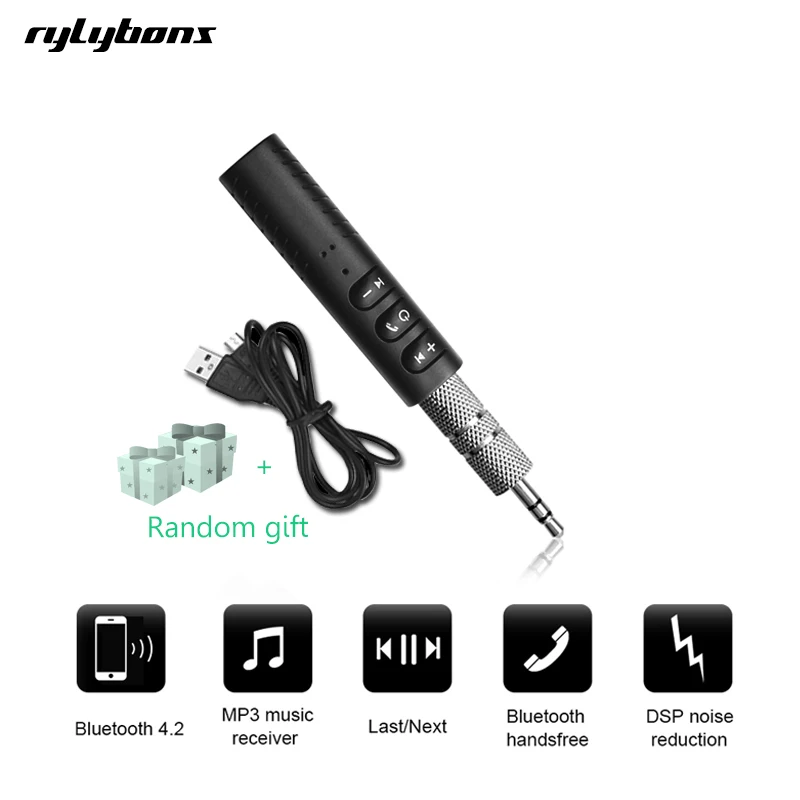 Rylybons Brezžični Avto Bluetooth Audio Sprejemnik Glasbe 3,5 mm priključek Aux Bluetooth Car Kit, Prostoročno opremo Bluetooth Adapter za BMW Kia