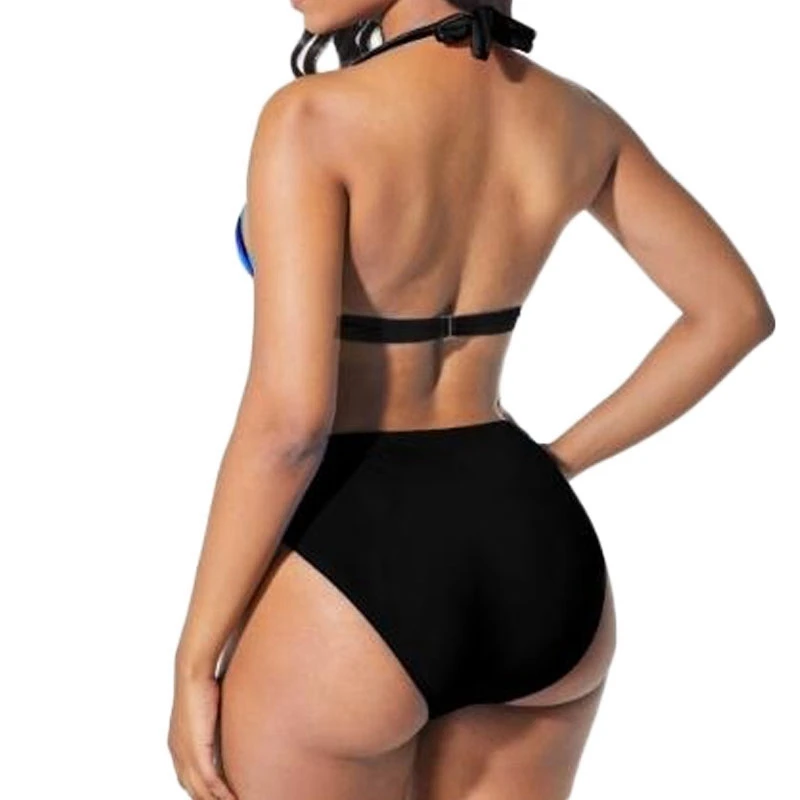 S-5XL Plus Velikost Neon Prugasta Bikini Komplet Push Up Ženske Visoko Pasu Povodcem Plaži Kopalke Retro Bowknot kopalke, Plavanje Obleko