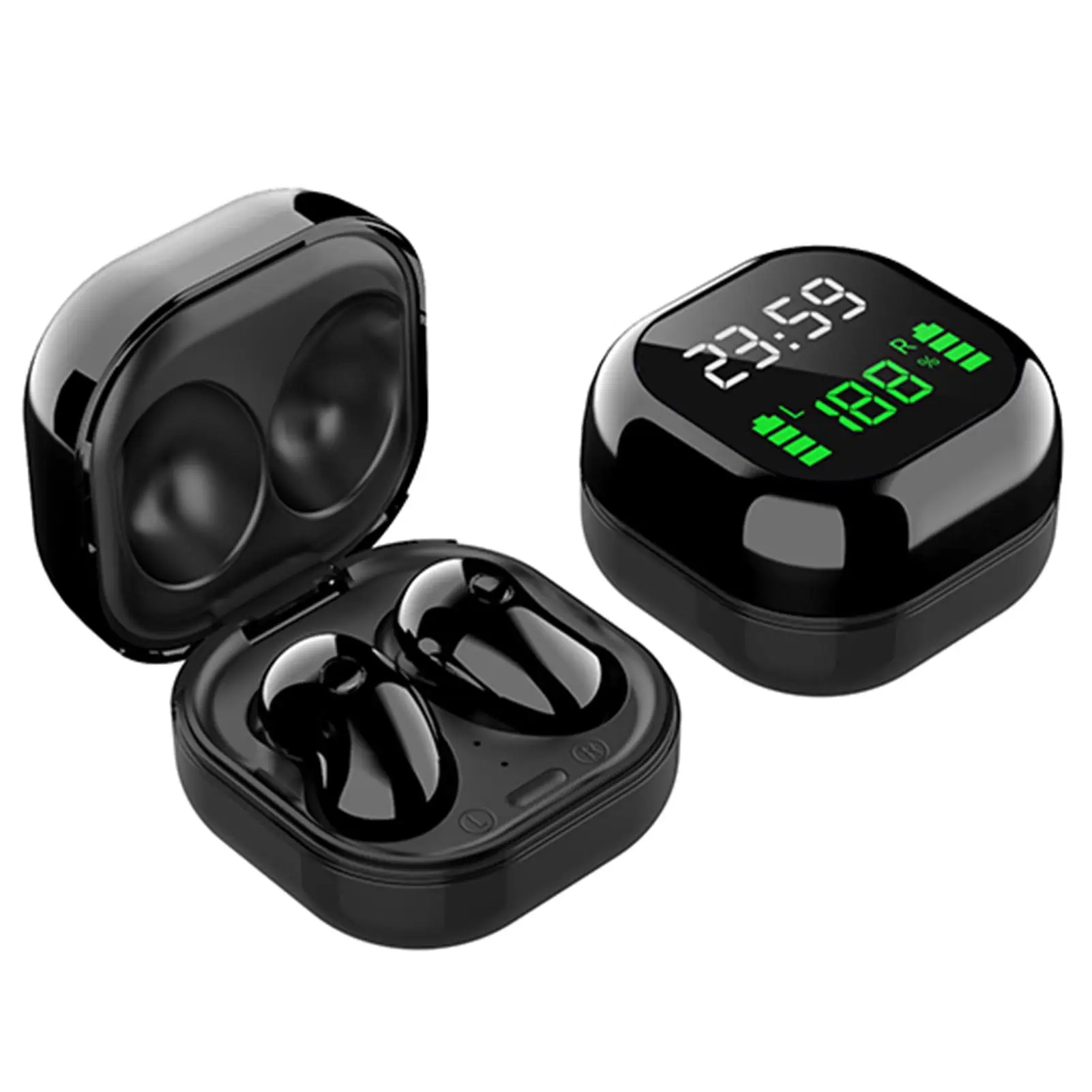 S6plus TWS Bluetooth 5.1 Barva LED Zaslon Brezžični Mini Hi-fi Slušalke Ura