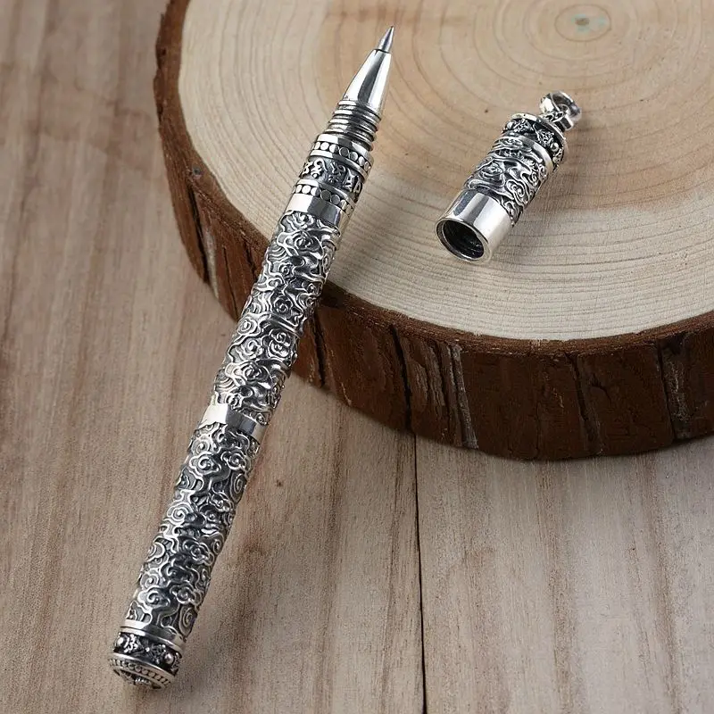 S925 srebro letnik Tajski srebrno pero, moška darila, študija kaligrafija darilo, pisanje, ugodno srebrno pero