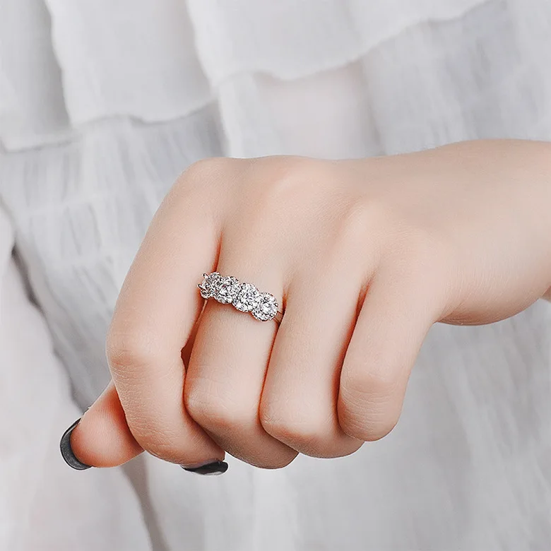 S925 Sterling srebro, Diamant Prstan za Ženske Lady Anillos Bizuteria 2 Karat Diamond srebro 925 nakit prstan bague bijoux femme