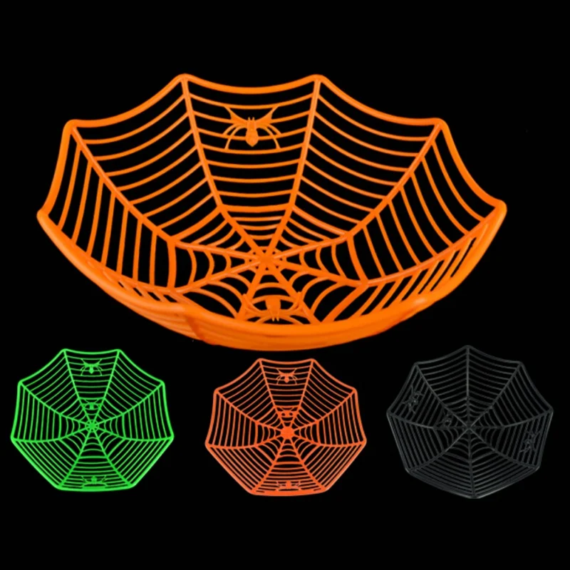 Sablastan Srčkan Plastičnih Spider Web Sadje, Sladkarije Košarico Skledo Spiderweb Košarico Halloween Stranka Dekor