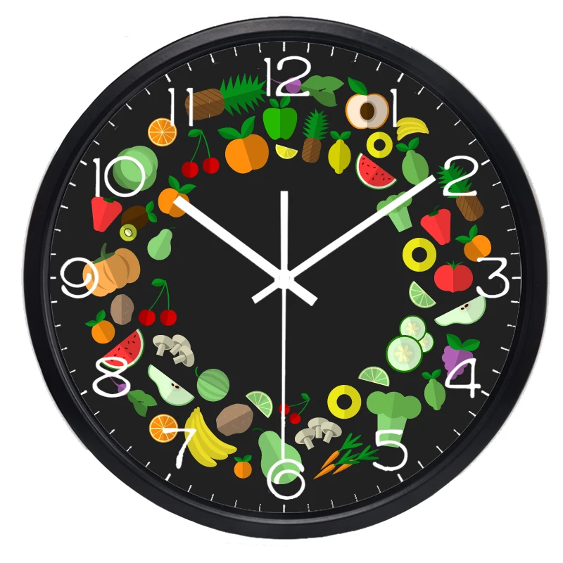 Sadja in zelenjave Stenske Ure, Kovine, Stekla Kakovost Načrta Kuhinja Prehrana Prehrana Obrok Ura