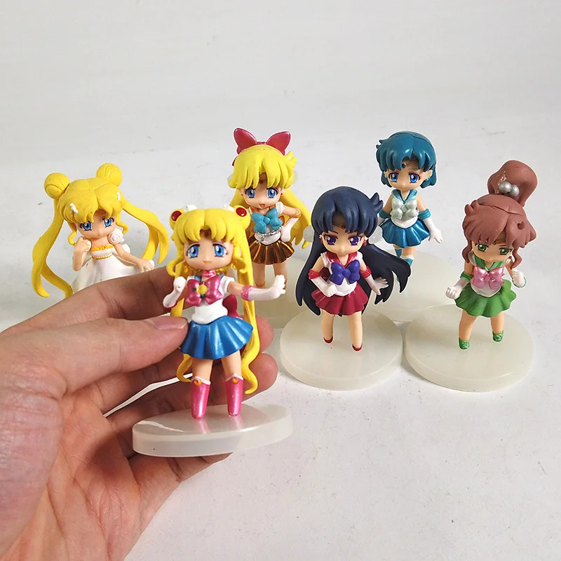 Sailor Moon Crystal Princesa Vedrino Sailor Moon Mars Merkur Jupiter, Venera PVC Številke Zbiranje Igrač 6pcs/set
