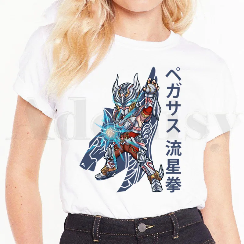 Saint Seiya Pegasus Phoenix Anime Harajuku Tshirt Hip Hop Dekle Tiskanje Vrh Tees Harajuku Tshirts Moški Modni Poletje T-shirt