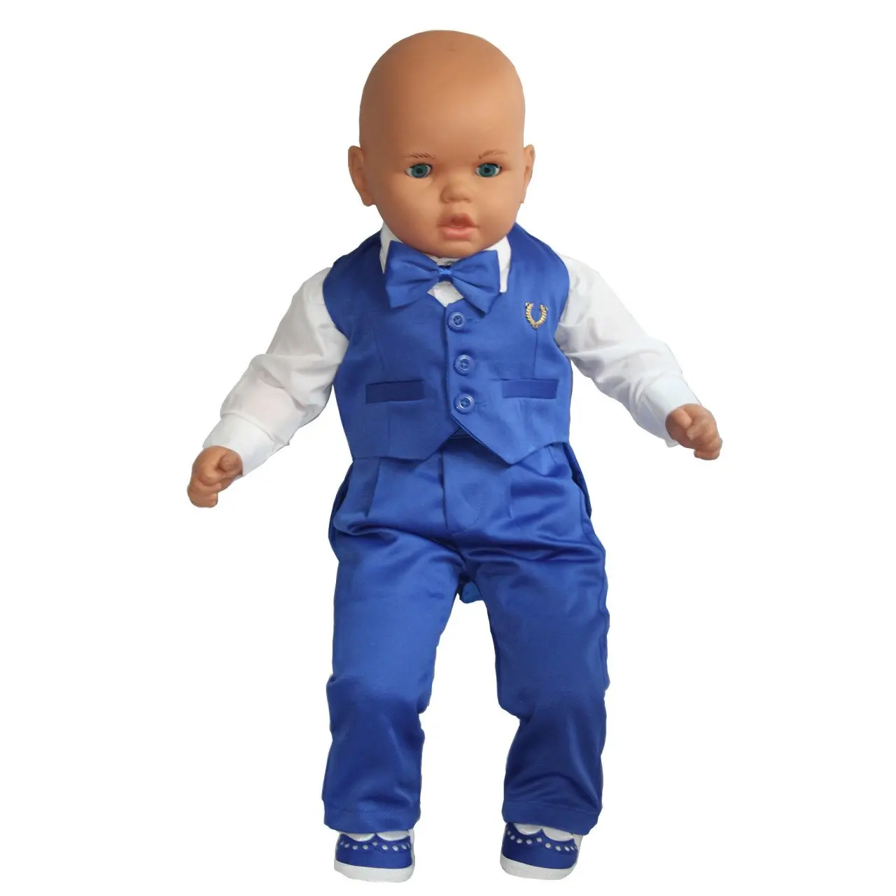 Saks Modra, 5 Kos Classic Moški Baby Obleko