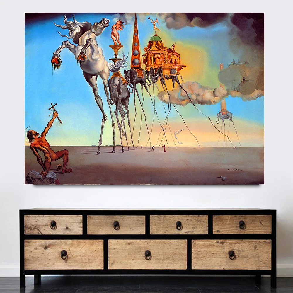 Salvador Dalí Platno Slikarstvo Abstraktna Umetnost Konj ,Slon Klasične Wall Art Slike Za Dnevni Sobi Doma Dekor Tiskanje Brez Okvirja