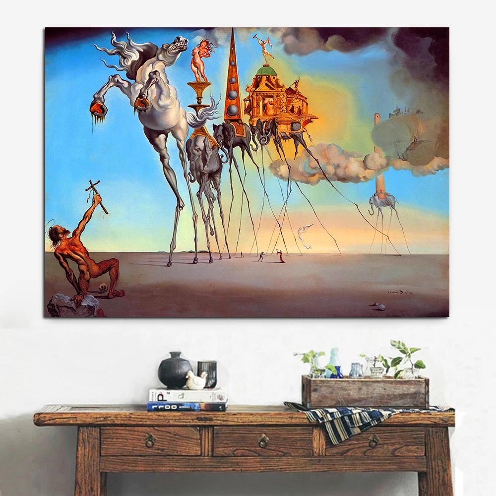 Salvador Dalí Platno Slikarstvo Abstraktna Umetnost Konj ,Slon Klasične Wall Art Slike Za Dnevni Sobi Doma Dekor Tiskanje Brez Okvirja