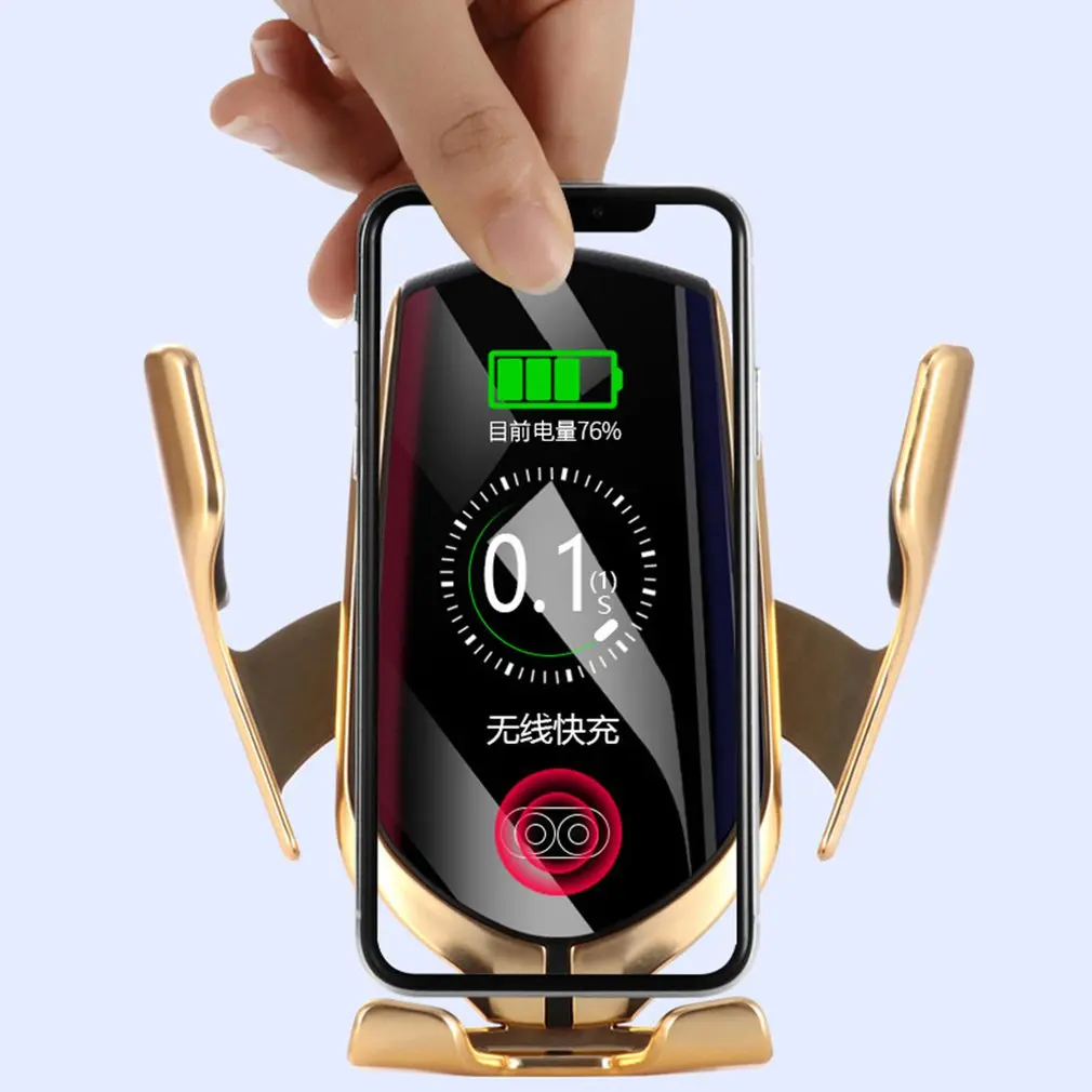 Samodejni Brezžični Avto Polnilnik Telefona Imetnik 10W Hitro Polnjenje za Iphone Telefon Samsung Podporo Senzor