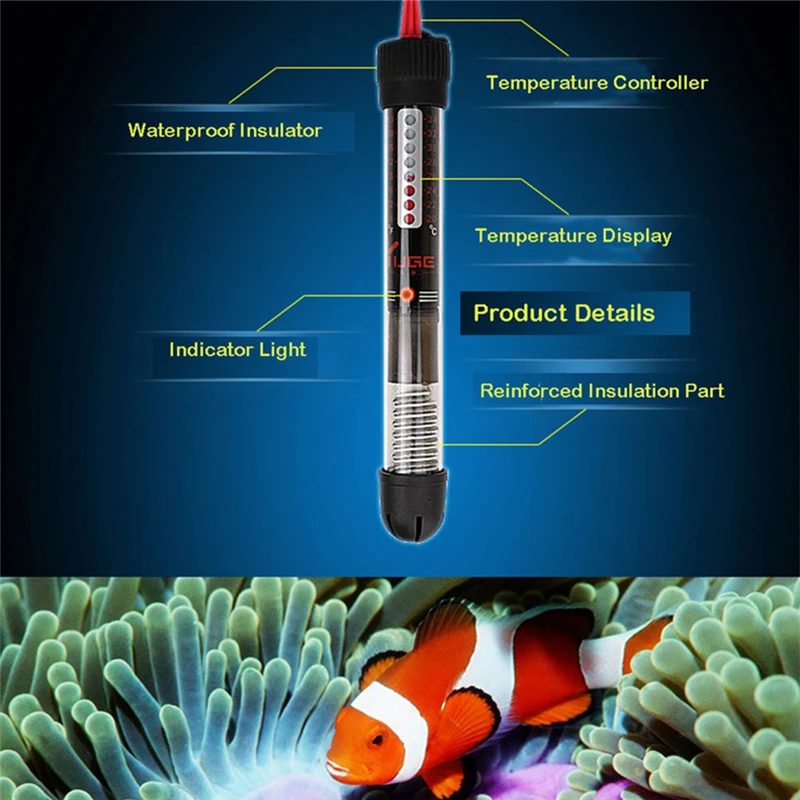 Samodejni Grelec za Ogrevanje Palico EU Plug Nepremočljiva Fish Tank Aquarium prožen Visoko Temperaturna Odpornost 25 W/50 W/100W/200W/300W