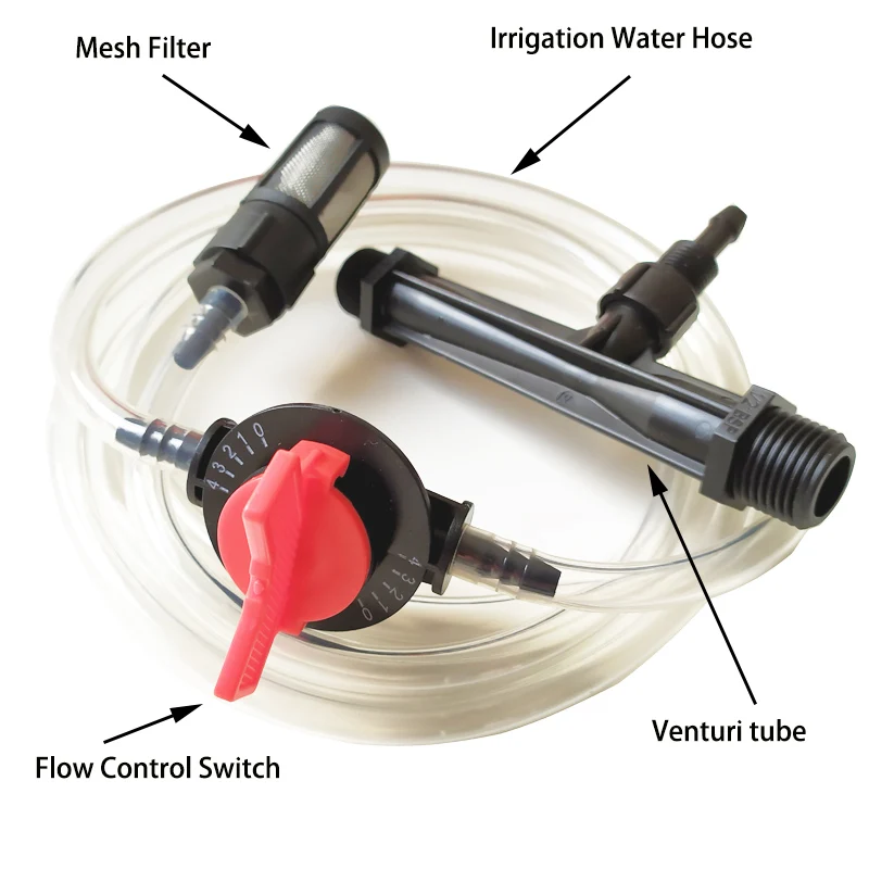 Samodejno Gnojil Kit Venturijevo Cev za Namakanje Cev za Vodo S Flow Control Stikalo & Kovinski očesa filter
