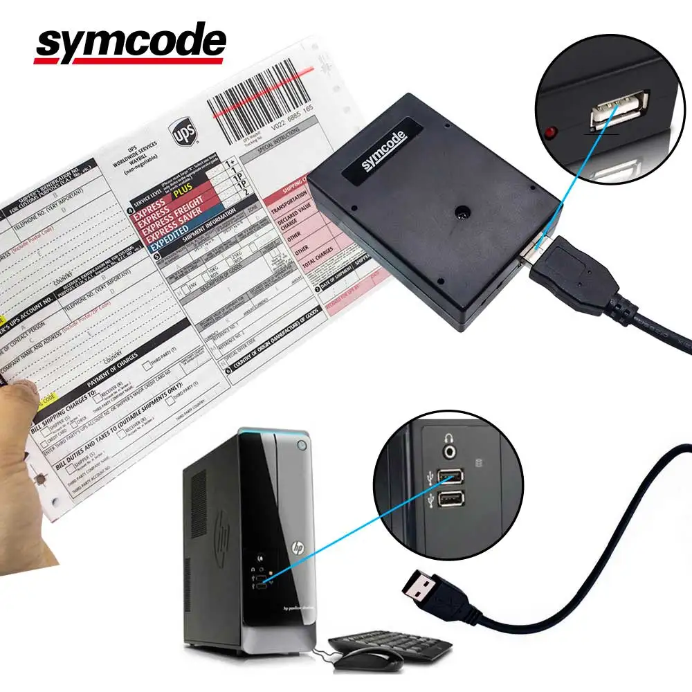Samodejno črtne kode Skener,Symcode USB Laser Žično Ročni Prenosni Polje Samodejno 1D Bralnik Črtnih kod