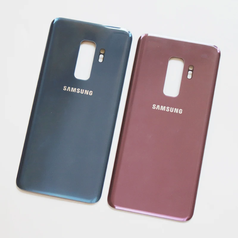 Samsung Galaxy S9 G960 SM-G960F G960FD S9 Plus s9+ G965 SM-G965F G965FD Hrbtni Pokrovček Baterije Zadnje Steklo Primeru Z Samolepilne Nalepke