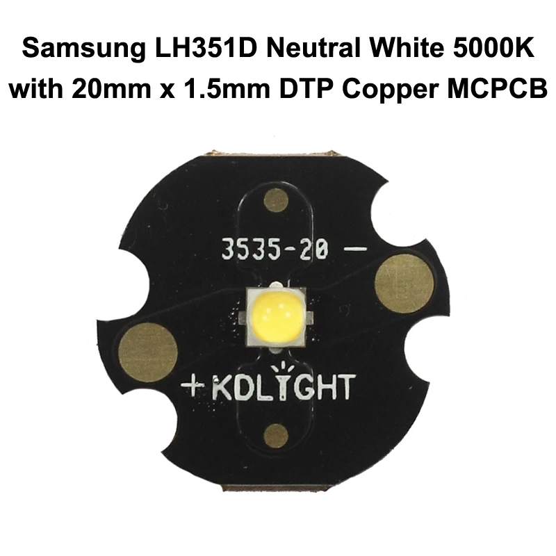 Samsung LH351D Nevtralni Beli 5000K Visoko CRI90 LED-Emitter (SPHWHTL3DA0GF4RTS6) z KDLITKER 16 / 20 mm DTP Baker MCPCB