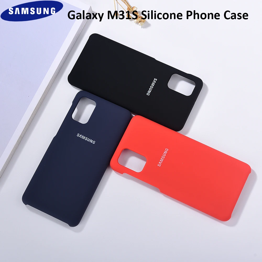 Samsung M31S Original Tekoče Silikona Primeru Mehko, Gladko Lupino, Telefon Stanovanj Pokrovček Za Galaxy M31s Nepremočljiva Nazaj Kože Pokrov