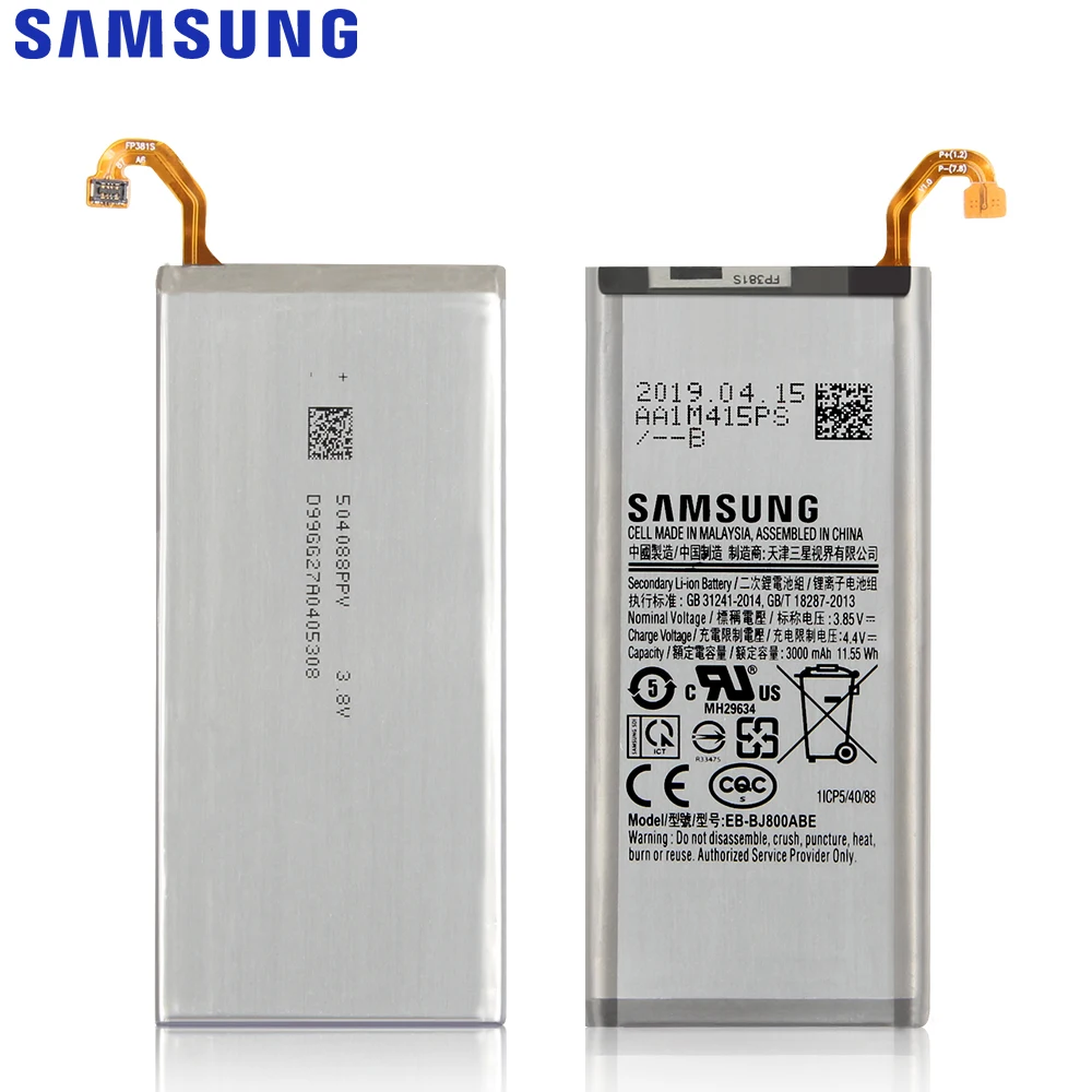 SAMSUNG Originalni Nadomestni Telefon Baterija EB-BJ800ABE za Samsung Galaxy J6 On6 A6 2018 Različica SM-A600F J600 3000mAh