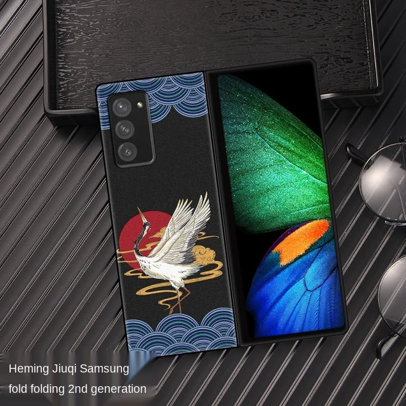 Samsung Ž Krat 2 Mobilni Telefon Primeru Zfold2 Zložljiv Zaslon Mobilnega Telefona Zaščitna Primeru 5G Generacije Usnje Vzorec Kritje primera