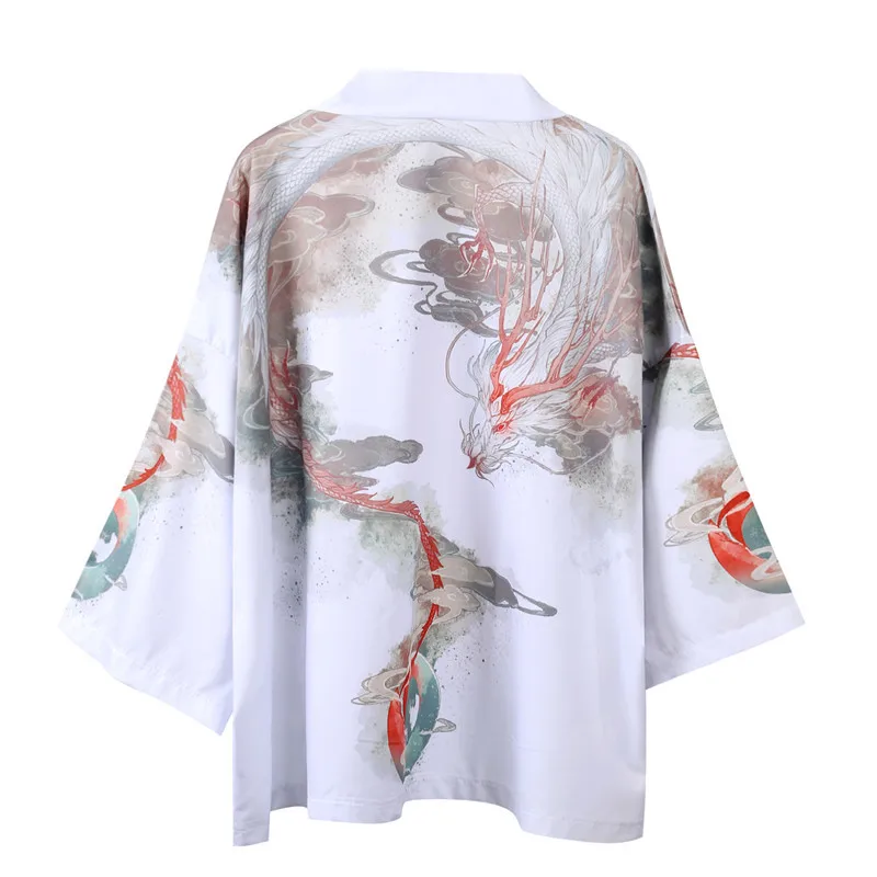 Samurai Žerjav Japonski Kimono Style Haori Moških in Žensk Jopico Kitajski Zmaj Tradicionalni Japonski Oblačila Azijskih Oblačila