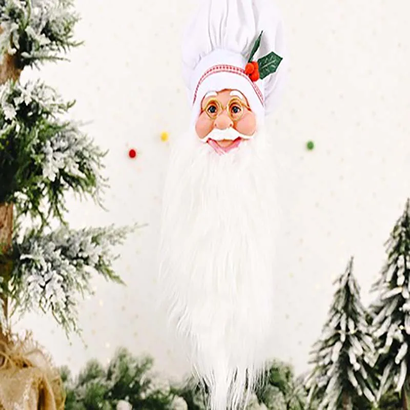Santa Claus Klobuk Drevo Božič Kuhar Klobuk Doma Dekor Božično Drevo Decor