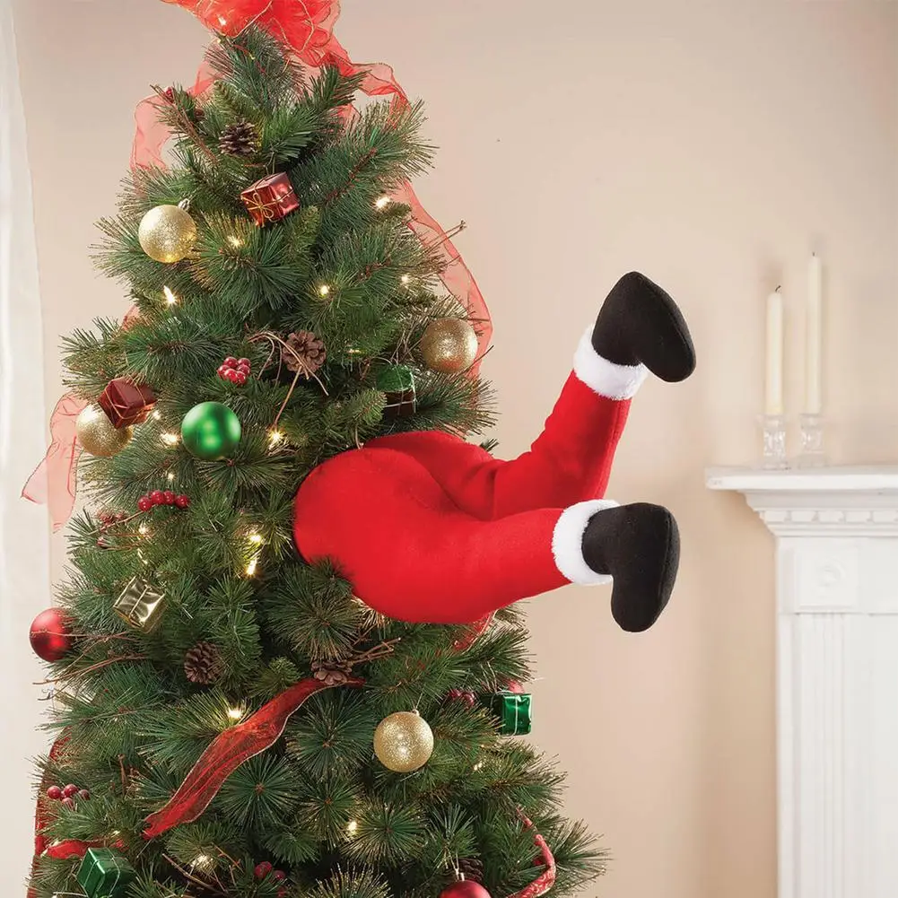 Santa Claus Noge Christmas Tree Okraski Plišastih Vrata Dekor Santa Claus Elf Noge Božični Dekor Za Dom Viseči Okraski