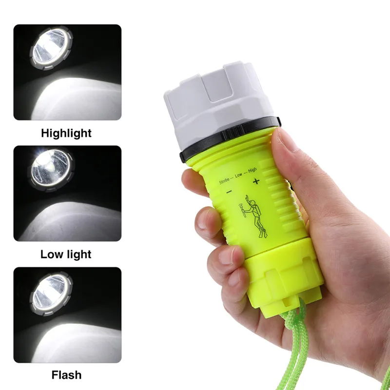 SANYI 3 Načini LED Potapljaška Svetilka Potapljanje Globina Dosega 20 Metrov, Prenosna Lučka za Lov lov, Kolesarjenje, Plezanje Kampiranje