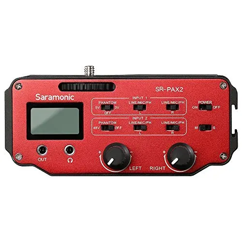 Saramonic Saramonic SR-PAX2 Zvočni Mešalnik Adapter Preamplifier Dve XLR in Dvema 3,5 mm Jack vmesnik za DSLR Kamero, Mikrofon