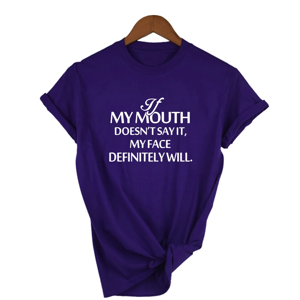Sarkastičen Srajce, Če se Usta ne pravim, Da je Moj Obraz Zagotovo Bo Majica z Izrekov Ponudbe Tumblr Tshirt Obleke