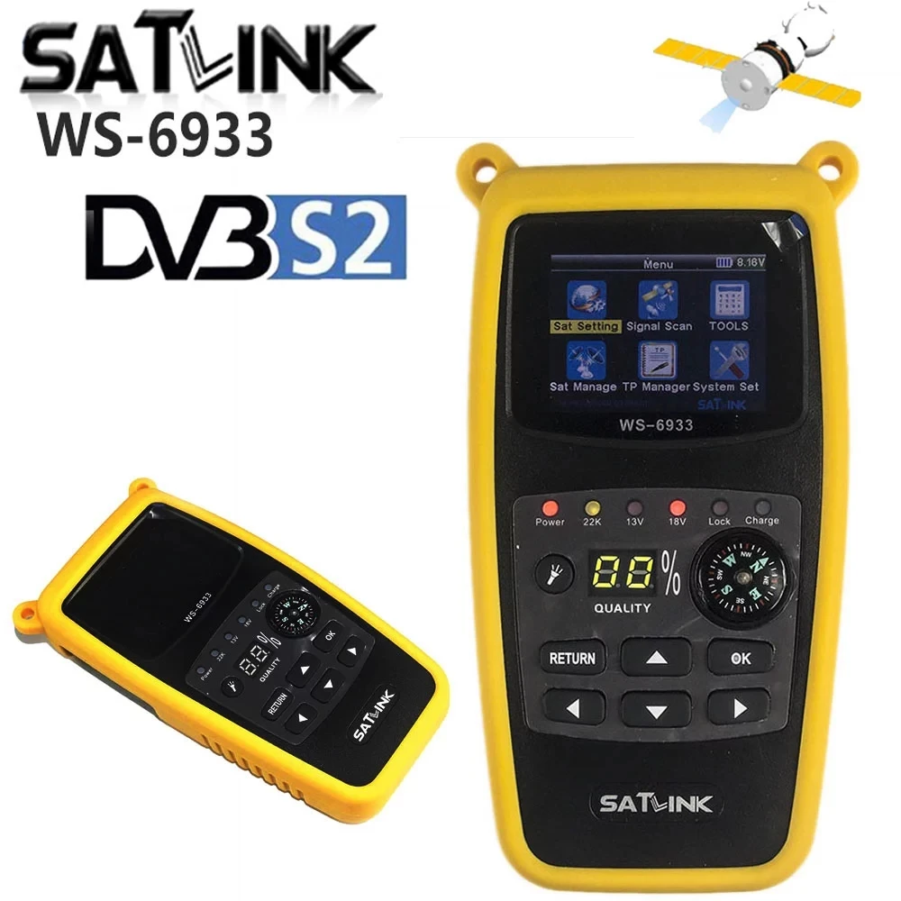 Satlink WS-6933 Digitalni Satelitski Finder Meter DVB-S2 Full HD 2.1 Palčni LCD-Zaslon Sedel Meter Satfinder