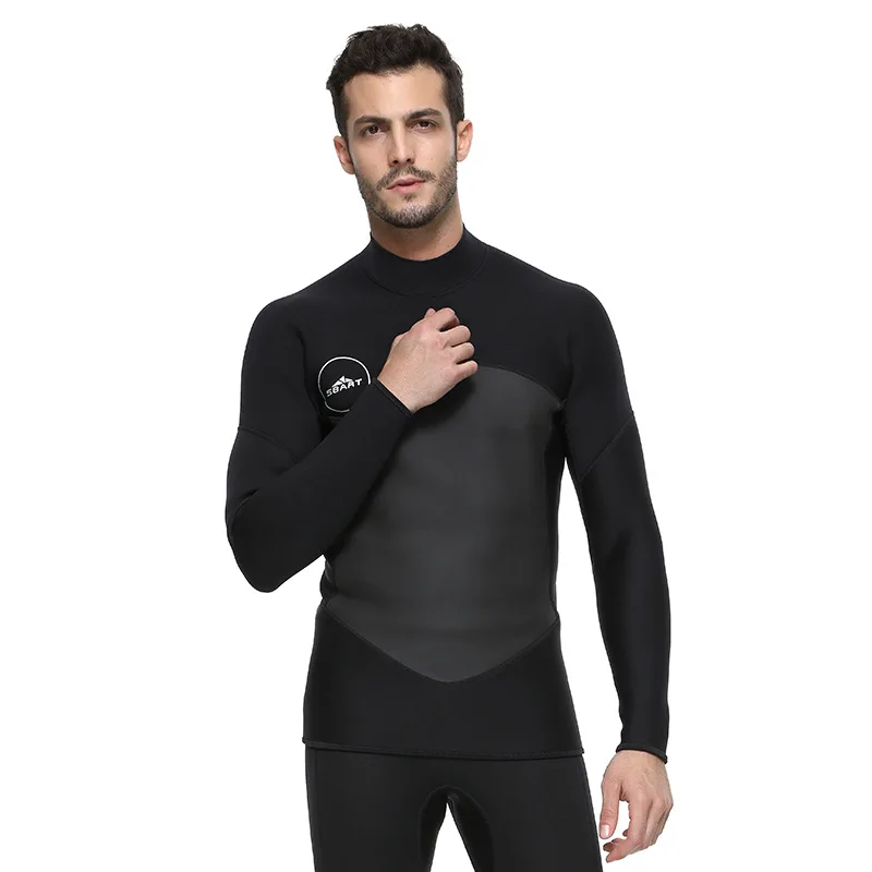 SBART Moški 2 MM Neoprena Wetsuits Top z Dolgimi Rokavi Jakno UV Zaščito Plavati Rokavi Jumpsuit jadranje na Deski Smoothskin Jopiči Wetsuits