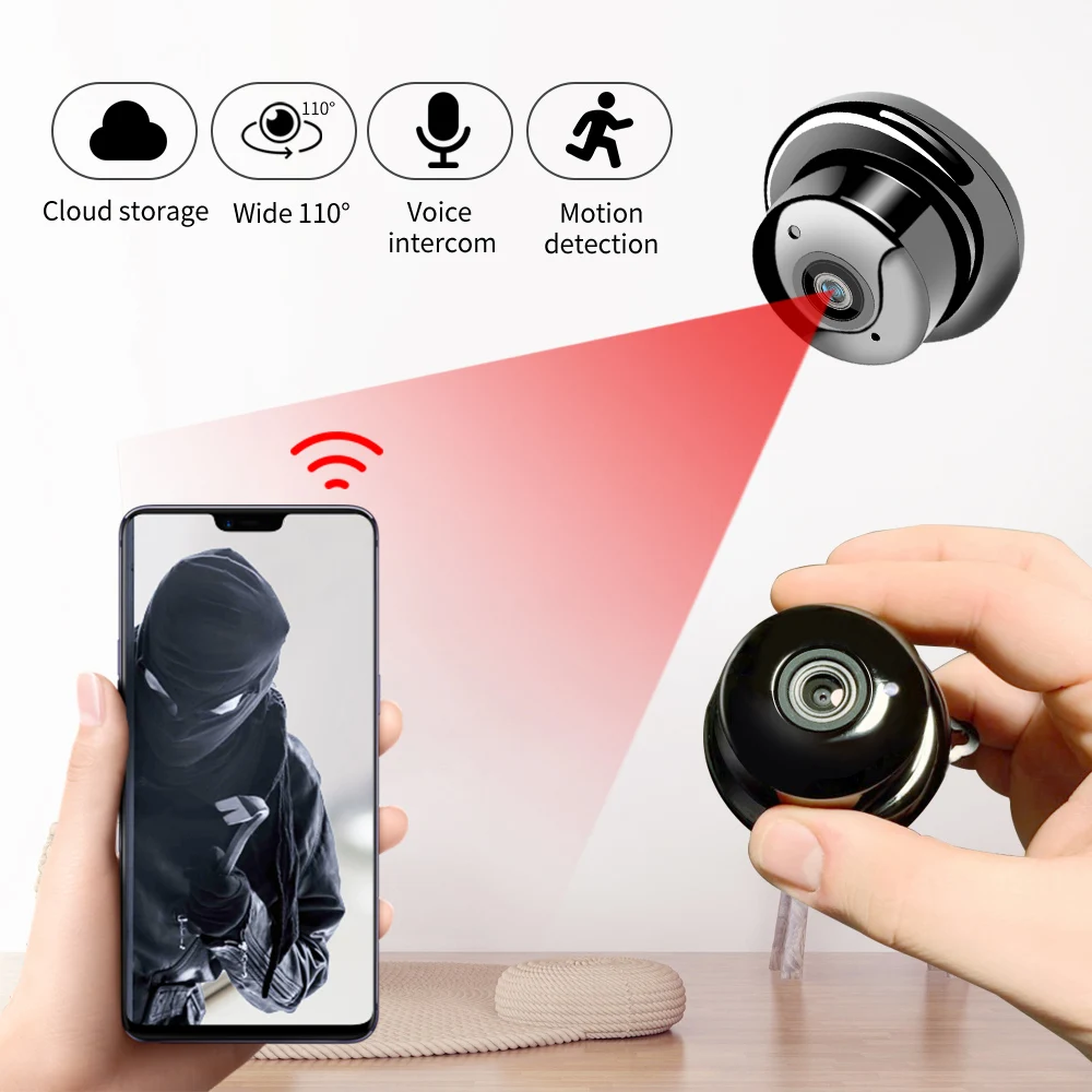 SDETER 1080P Brezžična Mini WiFi Kamera Home Security Kamera IP CCTV Nadzor IR Nočno opazovanje Gibanja Zazna Baby Monitor P2P