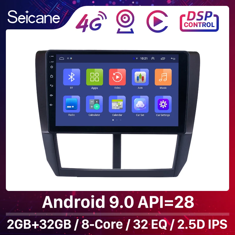 Seicane 9 Inch 2din Android 9.0 avtoradia Za Subaru Gozdar 2008 2009 2010 2011 2012 Vodja Enote Wifi, 3G Multimedijski Predvajalnik, GPS