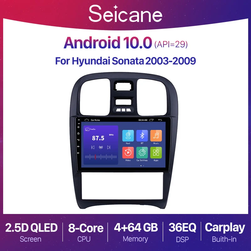 Seicane 9 inch Android 10.0 2+32 G avtoradio, Predvajalnik, GPS Navigacija za Hyundai Sonata 2003-2009 podporo TPMS 2din