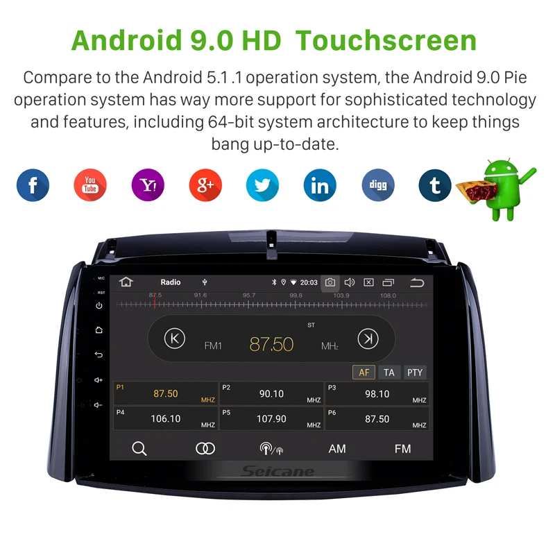 Seicane 9 inch Android 10.0 Ram 4 GB Avto GPS Navigacija Radio za 2009-2016, Renault Koleos podporo Carplay DVR OBD