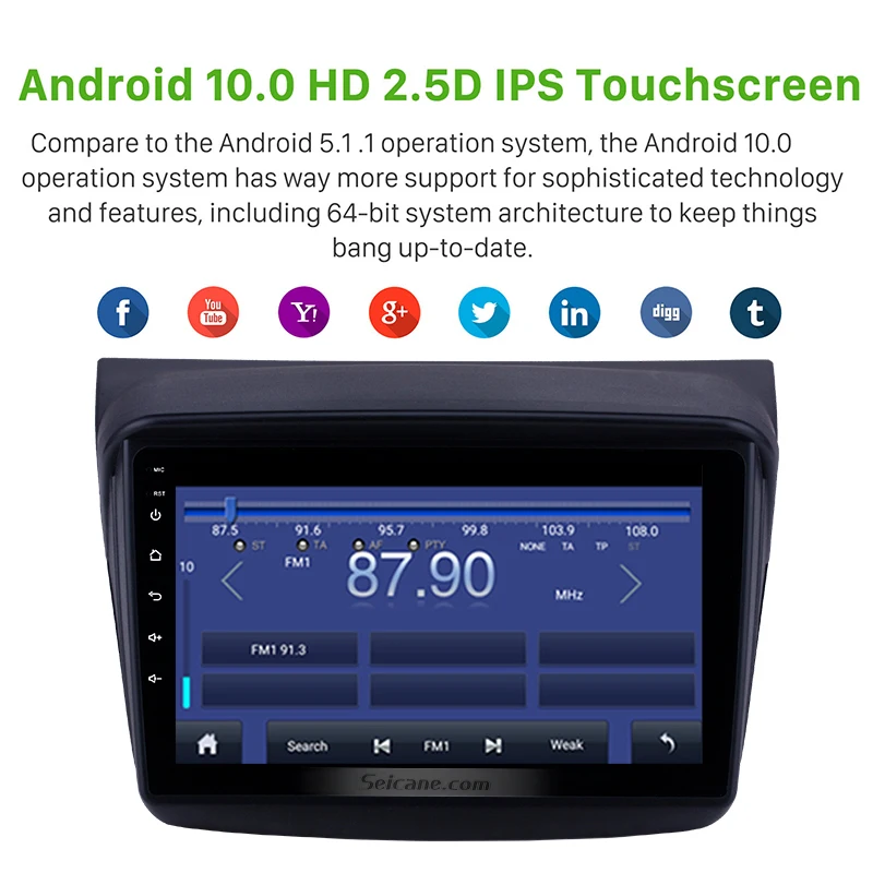 Seicane Android 10.0 2+32 G Avto Radio, GPS Enota Predvajalnik, Stereo 2din Za Mitsubishi Pajero Sport/L200/2006+ Triton/2008+ PAJERO 2010