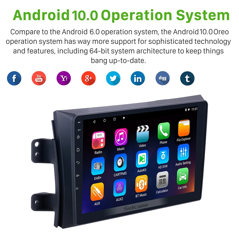 Seicane Android 10.0 2Din 9 palčni zaslon na Dotik Avto Radio Bluetooth GPS, Vodja Enote za leto 2006 leto 2007 2008-2012 Suzuki SX4 podporo OBD2