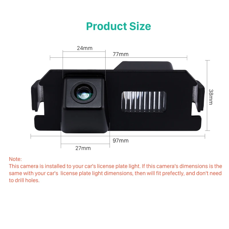 Seicane širokokotni Rearview Kamera Za Hyundai I10 I20 I30 Solaris Tiburon CMOS Monitor