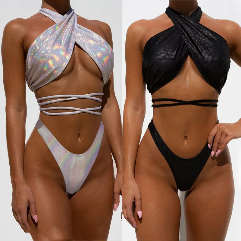 Seksi Bikini Komplet Povodcem Tangice Bikini Biquini Brazilski Kopalke Oblazinjeni Ženske Kopalke Ženska Seksi Kopalke Ženske Swimmingsuit