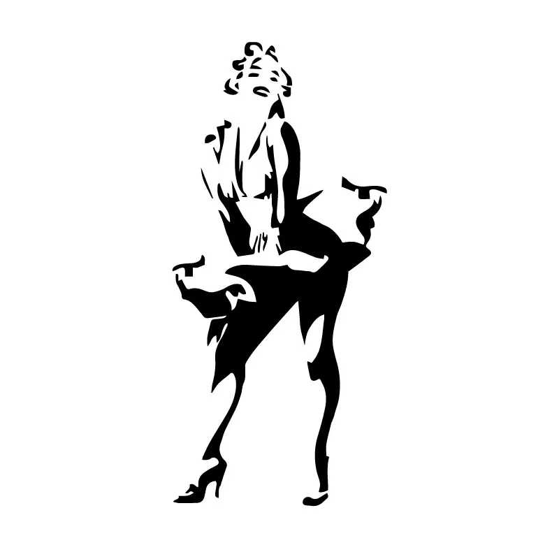 Seksi Marilyn Monroe Nalepke Visoko Kakovostno Okno Avtomobila Dekoracijo Osebnost Nepremočljiva Pvc Nalepke Črna/bela, 16*8 cm