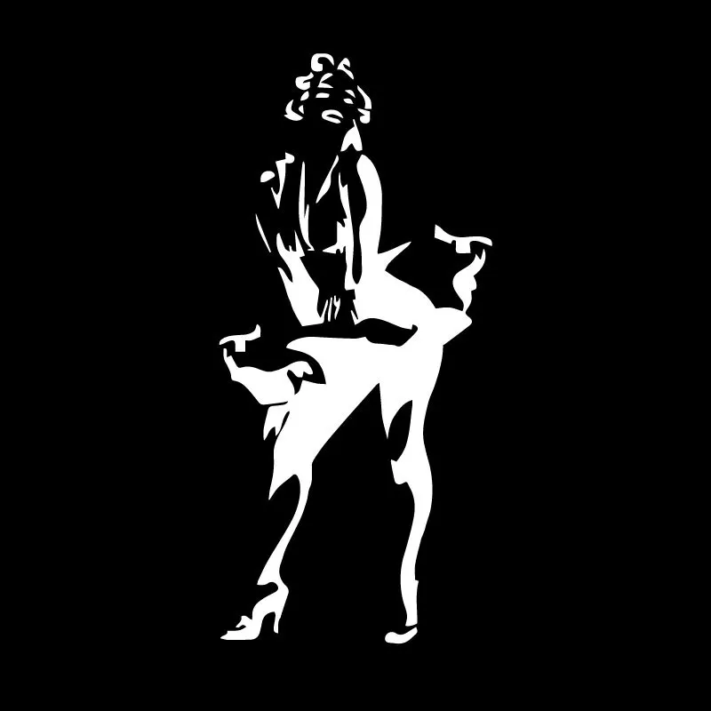 Seksi Marilyn Monroe Nalepke Visoko Kakovostno Okno Avtomobila Dekoracijo Osebnost Nepremočljiva Pvc Nalepke Črna/bela, 16*8 cm