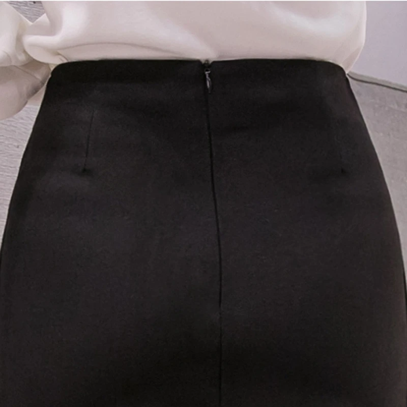 Seksi Mini Krila Za Črno Ženska 2021 Moda Visoko Pasu Bodycon Mujer Faldas Korejski Oblačila, Elegantno Gumb Kratek Delo Urada Krilo