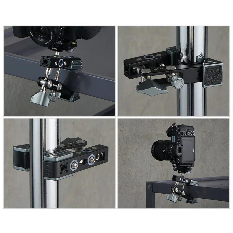 Selens Večfunkcijsko Aluminij Metal Fotoaparat Objemka Združljiv Za DSLR Kamero Telefona Monitor Video Lahka Stojalo