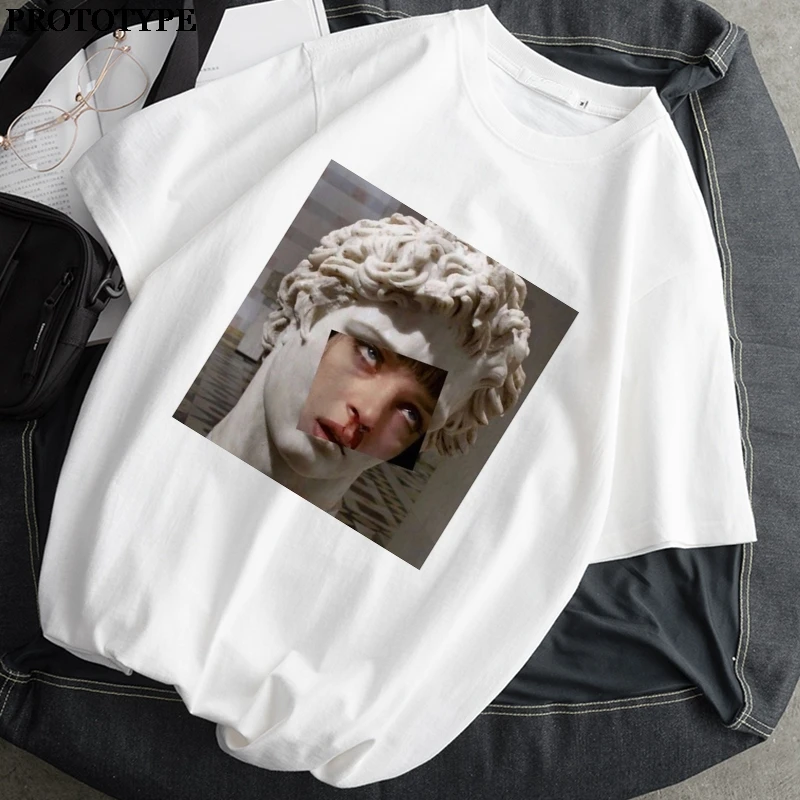 Sem Dan briga 90. letih Harajuku Ulzzang Estetske Marilyn Monroe Kratek Rokav Prevelik T Shirt Poletje zgornji deli oblacil Ženske 2020 Vintage T-Shirt