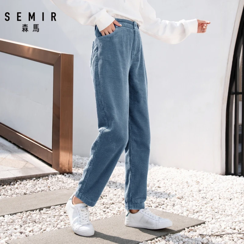 SEMIR Velvet hlač ženske elegantne hlače 2019 pozimi nov ženski retro priložnostne hlače s tanko bombaž žensko dna