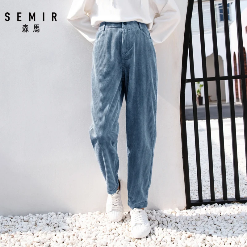 SEMIR Velvet hlač ženske elegantne hlače 2019 pozimi nov ženski retro priložnostne hlače s tanko bombaž žensko dna