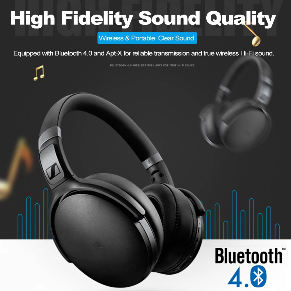 Sennheiser HD 4.40 BT Brezžične Bluetooth Slušalke Nad uho, Hi-Fi Slušalke Šport Bass Glasbe, Gaming Zložljive Slušalke z Mikrofonom